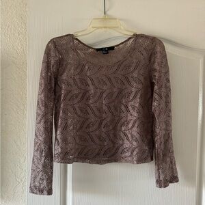 Forever 21 - vintage sheer gold lace long sleeve top size S